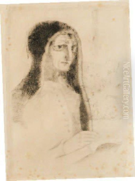 Le Livre Ou Sainte Therese Oil Painting by Odilon Redon