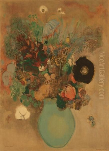 Fleurs Oil Painting by Odilon Redon