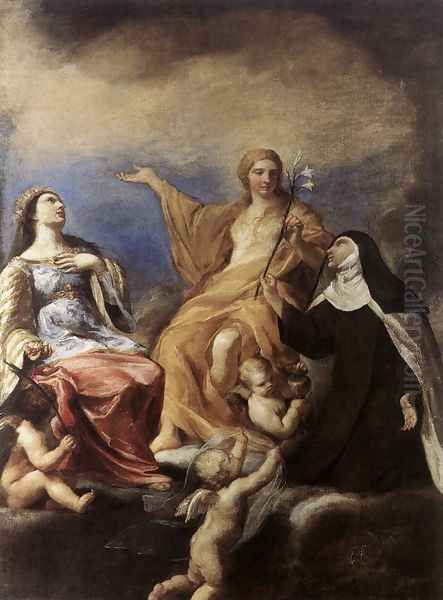 The Three Magdalenes 1634 Oil Painting by Andrea Sacchi