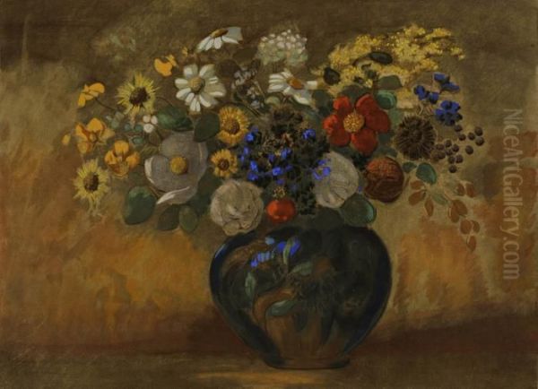 Flowers Oil Painting by Odilon Redon