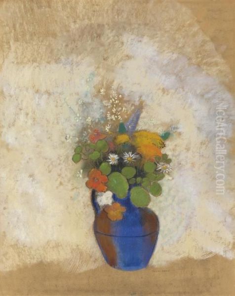 Fleurs Dans Un Vase Oil Painting by Odilon Redon