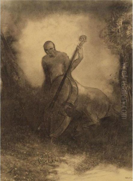 Le Centaure Au Violoncelle Oil Painting by Odilon Redon