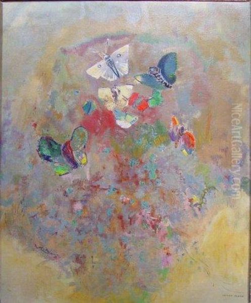 Les Papillons Oil Painting by Odilon Redon