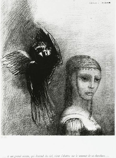 Tentation De Saint-antoine (premier Serie)(mellerio 83-93) Oil Painting by Odilon Redon