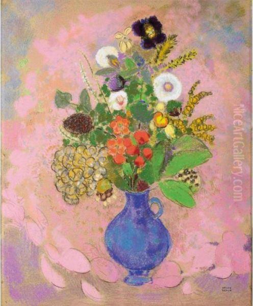 Fleurs Oil Painting by Odilon Redon