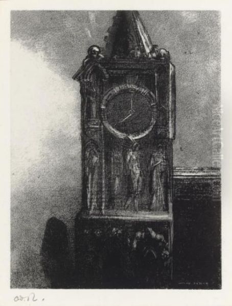 Une Cloche Battait Dans La Tour..., From Le Jure (m. 77) Oil Painting by Odilon Redon