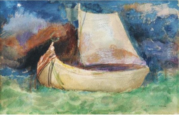 La Barque Oil Painting by Odilon Redon