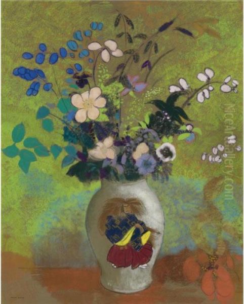 Vase Au Guerrier Japonais Oil Painting by Odilon Redon