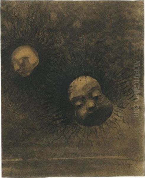 Les Boues Ou Dans Les Boues Primordiales Oil Painting by Odilon Redon