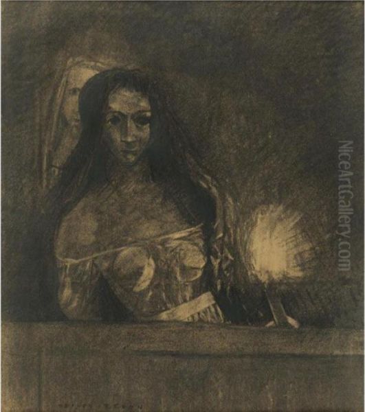 Le Flambeau Oil Painting by Odilon Redon