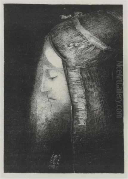 Profil De Lumiere (mellerio 61) Oil Painting by Odilon Redon