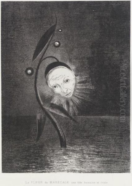 Hommage A Goya Oil Painting by Odilon Redon