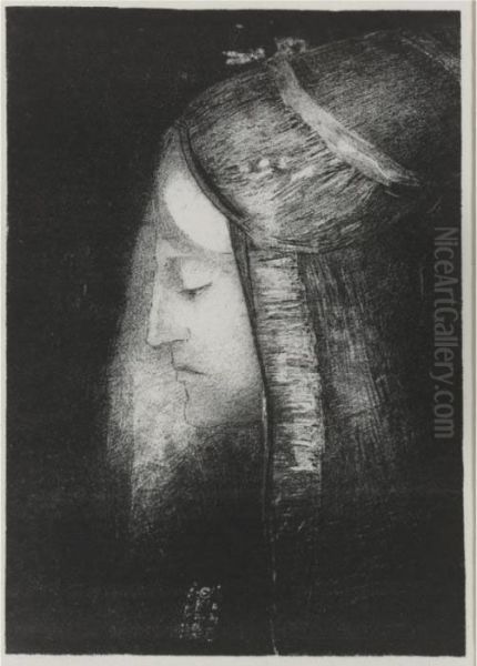 Profil De Lumiere (mellerio 61) Oil Painting by Odilon Redon