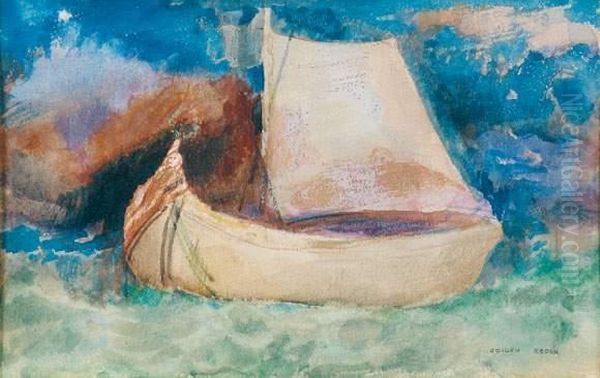 Le Bateau A La Figure De Proue Oil Painting by Odilon Redon