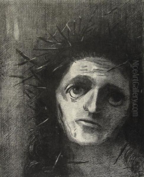 Christ Oil Painting by Odilon Redon