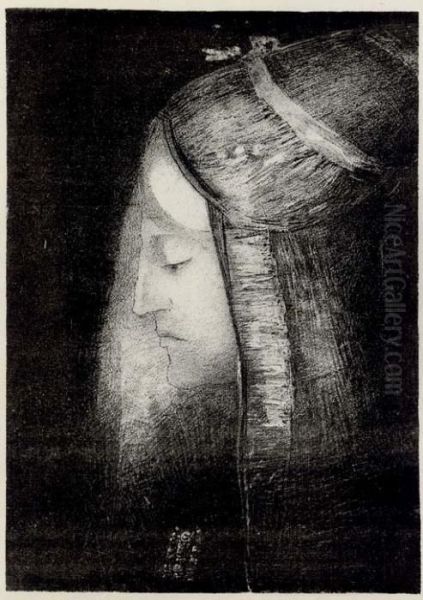 Profil De Lumiere (m. 61) Oil Painting by Odilon Redon