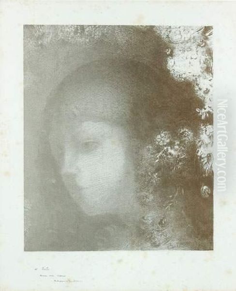 Tete D'enfant Avec Fleurs. 1897. Oil Painting by Odilon Redon