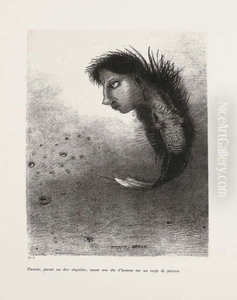 La Tentation De Saint-antoine (mellerio 83-93) Oil Painting by Odilon Redon