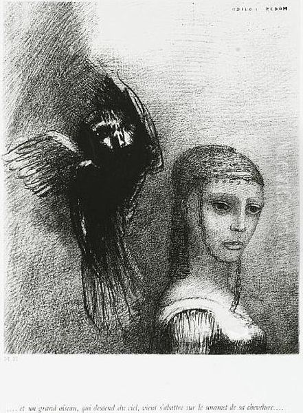 Tentation De Saint-antoine (premier Serie) (mellerio 83-93) Oil Painting by Odilon Redon