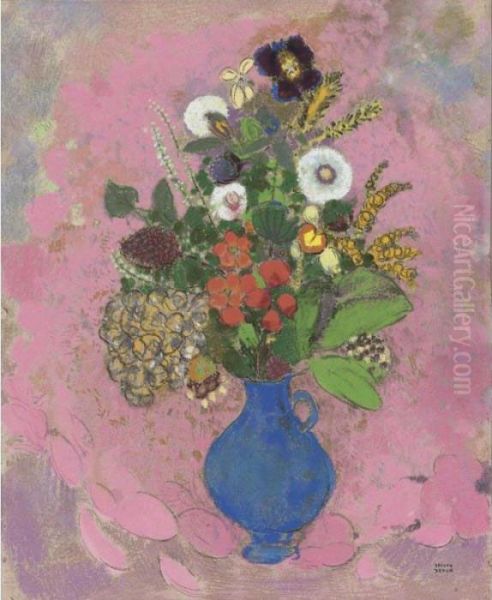 Fleurs Oil Painting by Odilon Redon