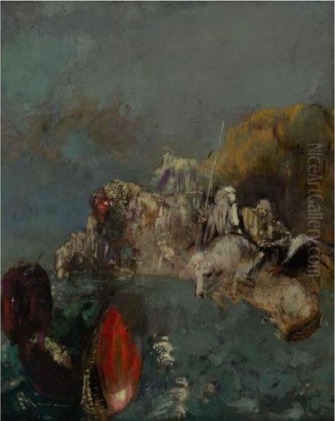 Saint Georges Et Le Dragon Oil Painting by Odilon Redon