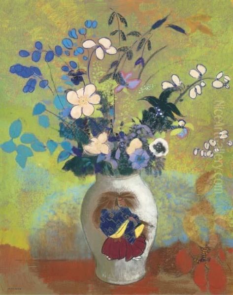 Vase Au Guerrier Japonais Oil Painting by Odilon Redon