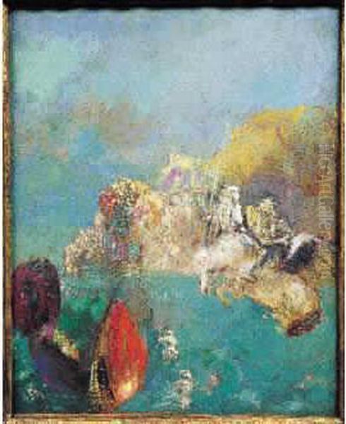 Saint Georges Et Le Dragon, Vers 1909-1910 Oil Painting by Odilon Redon