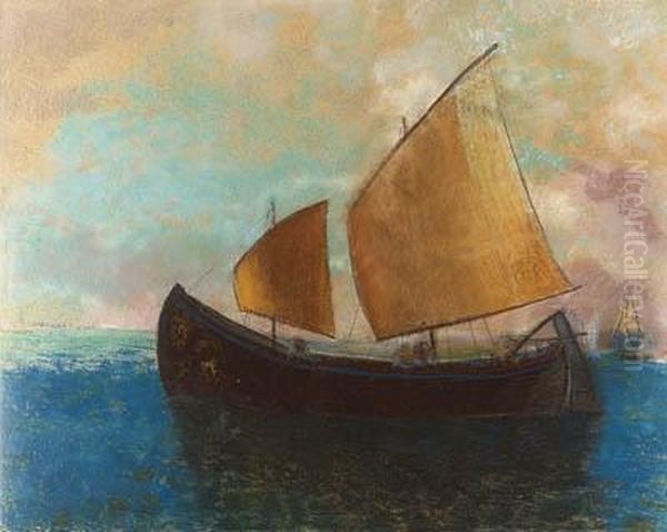 La Barque Oil Painting by Odilon Redon