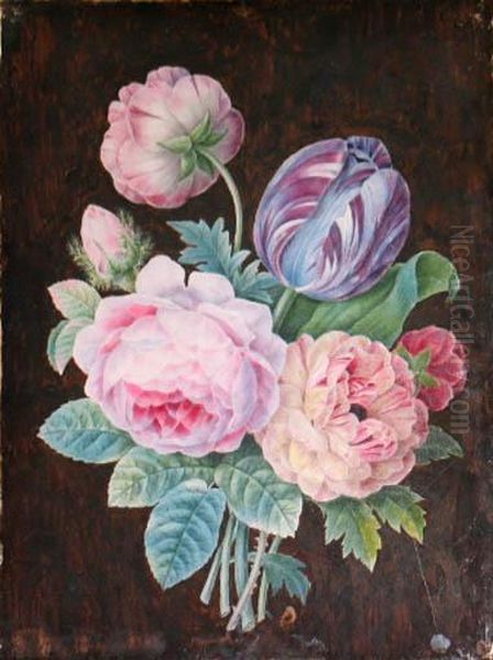 Bouquet De Fleurs Oil Painting by Pierre-Joseph Redoute