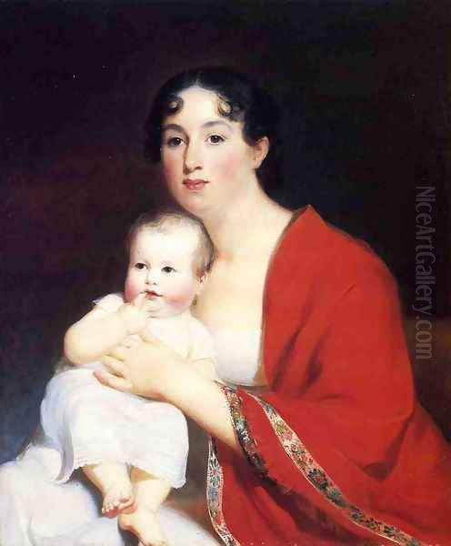 Madame Brujere and Child Oil Painting by Thomas Sully