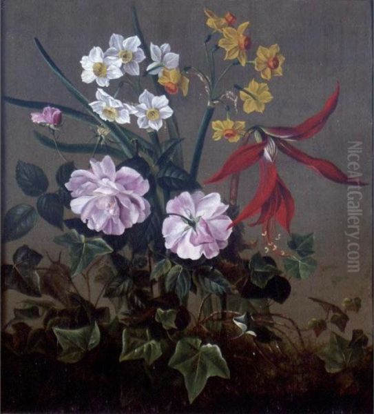 A Still Life Of Flowers Oil Painting by Pierre-Joseph Redoute