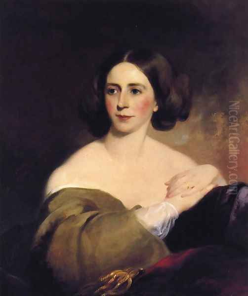 Mrs. Thomas Fitzgerald (Sarah Leveing Riter) Oil Painting by Thomas Sully