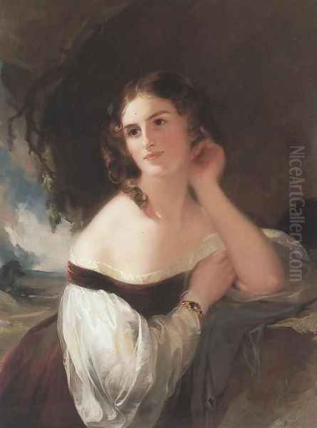 Fanny Kemble 1834 Oil Painting by Thomas Sully