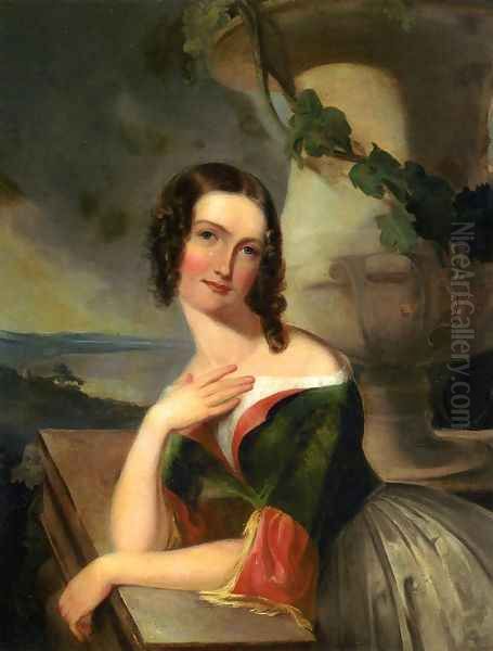 Portrait of Elizabeth Wharton (Mrs. William J. McCluney) Oil Painting by Thomas Sully