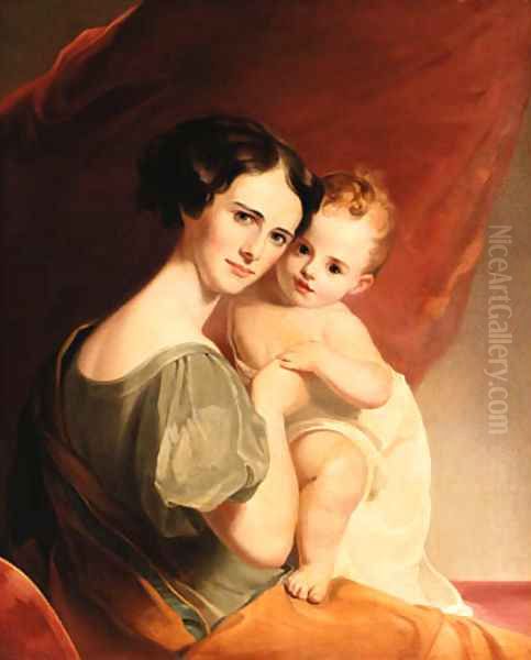 Mrs. John Mason and her Son Oil Painting by Thomas Sully