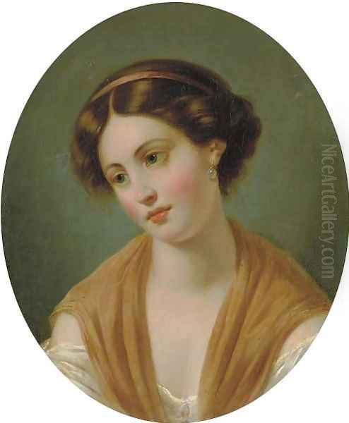 Miss Fanny Rundle Oil Painting by Thomas Sully