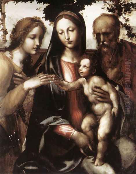 The Mystic Marriage of St Catherine Oil Painting by Il Sodoma (Giovanni Antonio Bazzi)