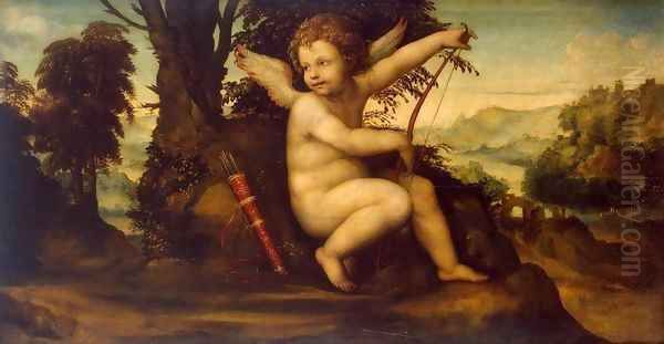 Cupid in a Landscape Oil Painting by Il Sodoma (Giovanni Antonio Bazzi)