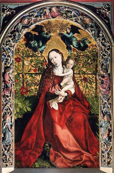 Madonna Of The Rose Bower Oil Painting by Martin Schongauer