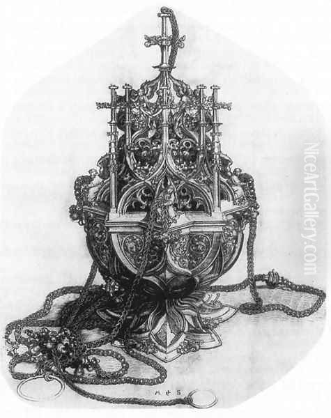 Censer 1480-85 Oil Painting by Martin Schongauer