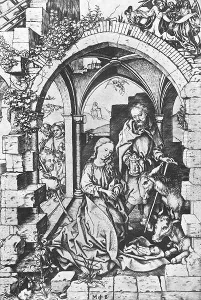 The Nativity c. 1470 Oil Painting by Martin Schongauer