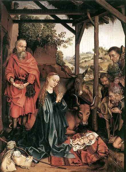 Nativity c. 1480 Oil Painting by Martin Schongauer