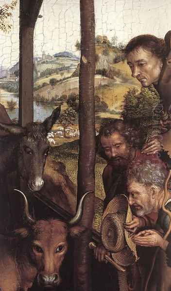 Nativity (detail) c. 1480 Oil Painting by Martin Schongauer