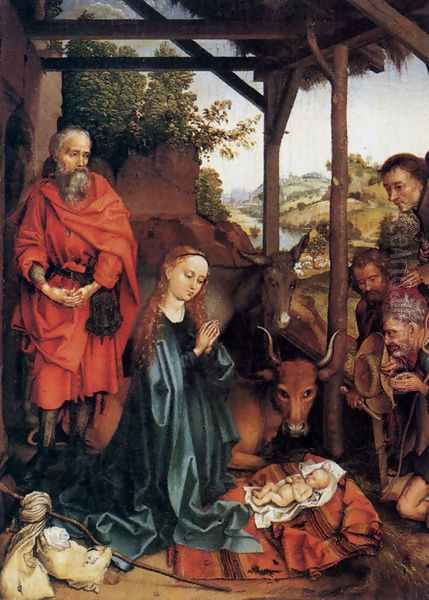 Adoration Of The Shepherds Oil Painting by Martin Schongauer