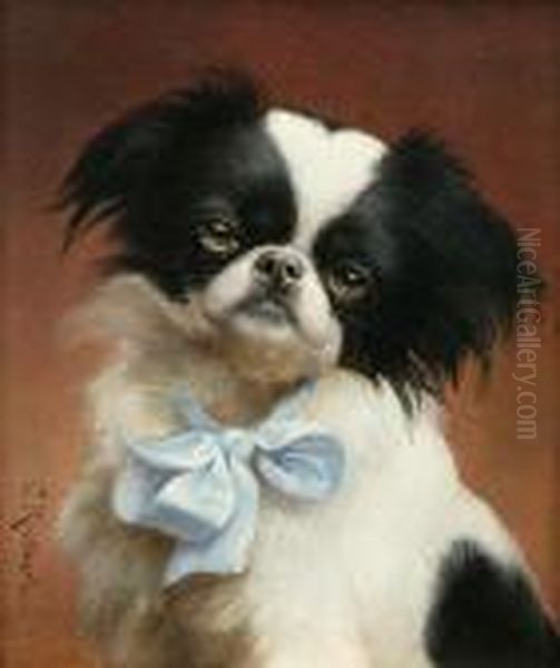 Japanese Chin Oil Painting by Carl Reichert