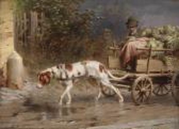 Heavily Laden - Off To Market Oil Painting by Carl Reichert