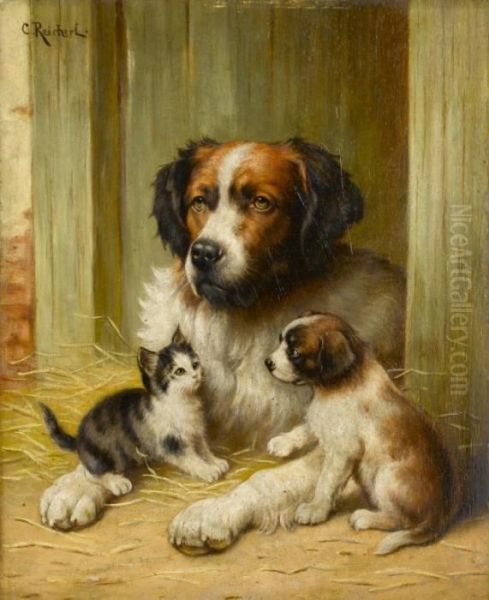 The Happy Family Oil Painting by Carl Reichert