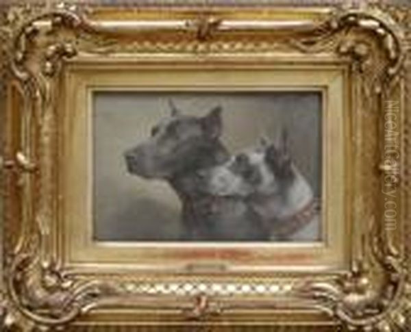 Dogs Oil Painting by Carl Reichert