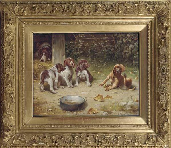 The New Arrival Oil Painting by Carl Reichert