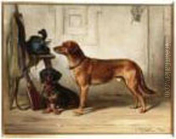 The Hunter's Companions Oil Painting by Carl Reichert